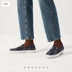 Womens Rothy’s The Original Slip On Sneaker grey camo size 8.5